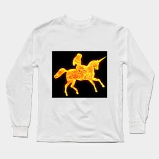 Fire Unicorn Design Long Sleeve T-Shirt